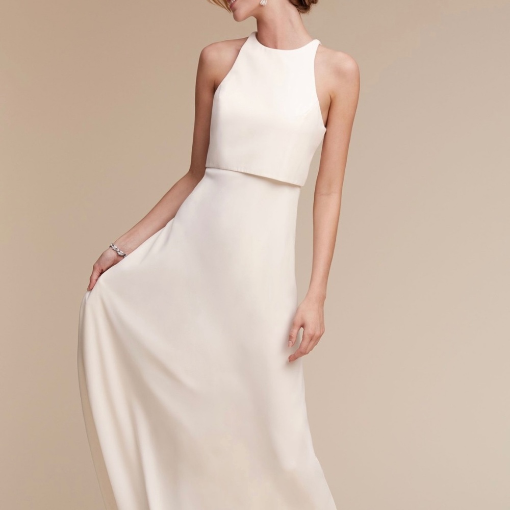 Jill Stuart Cream Halter Maxi Dress